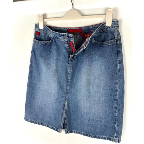 Vintage Y2K ‘Bongo Jeans Wear’ Denim Mini Pencil Skirt - Faded Wash - Small - Picture 5 of 10